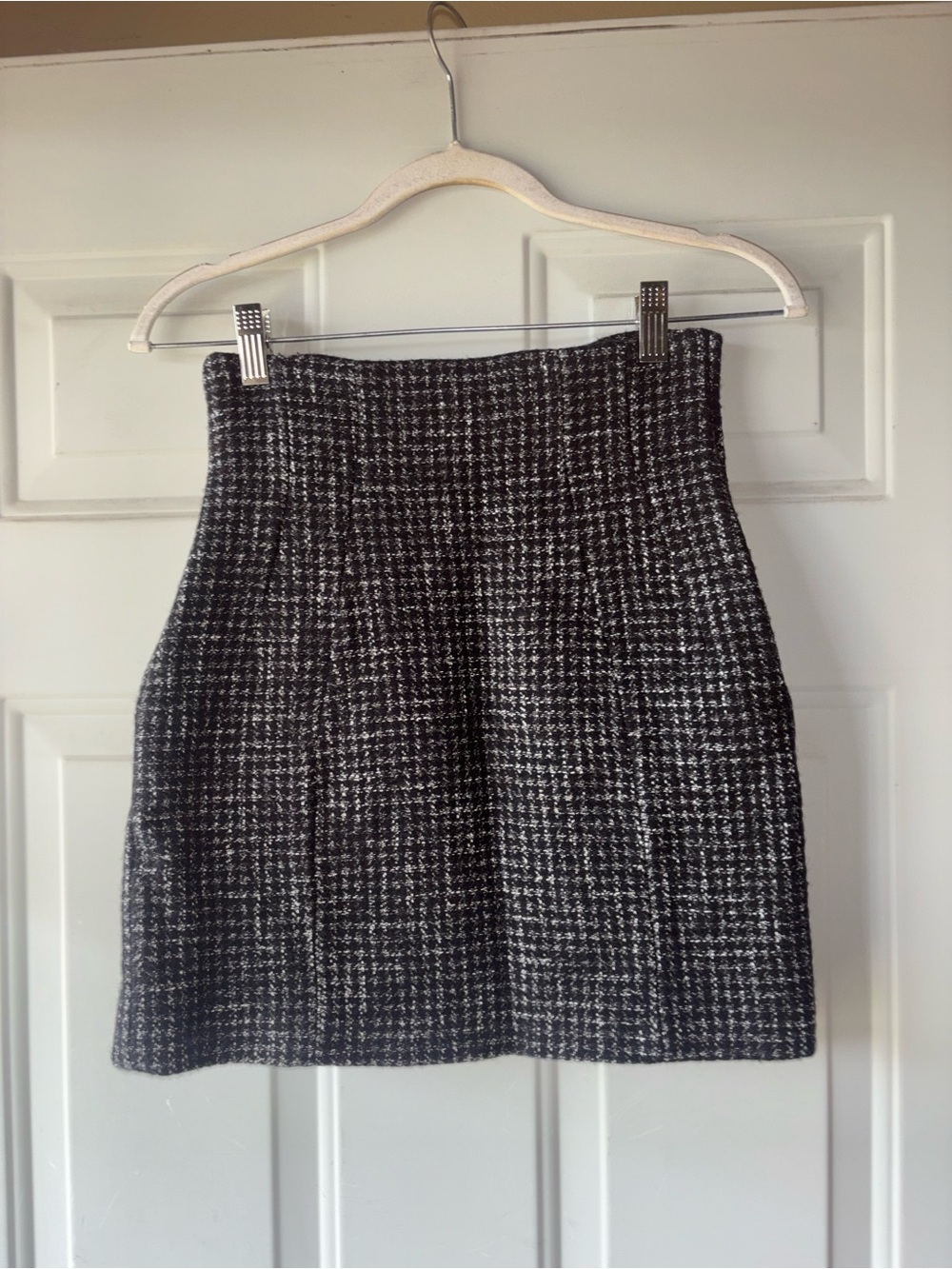 & Other Stories Paris Atelier black/white tweed high waist skirt size 2